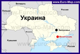 Мелитополь на карте Украины