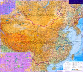 Подробная карта Китая