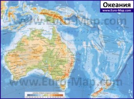 Физическая карта Океании