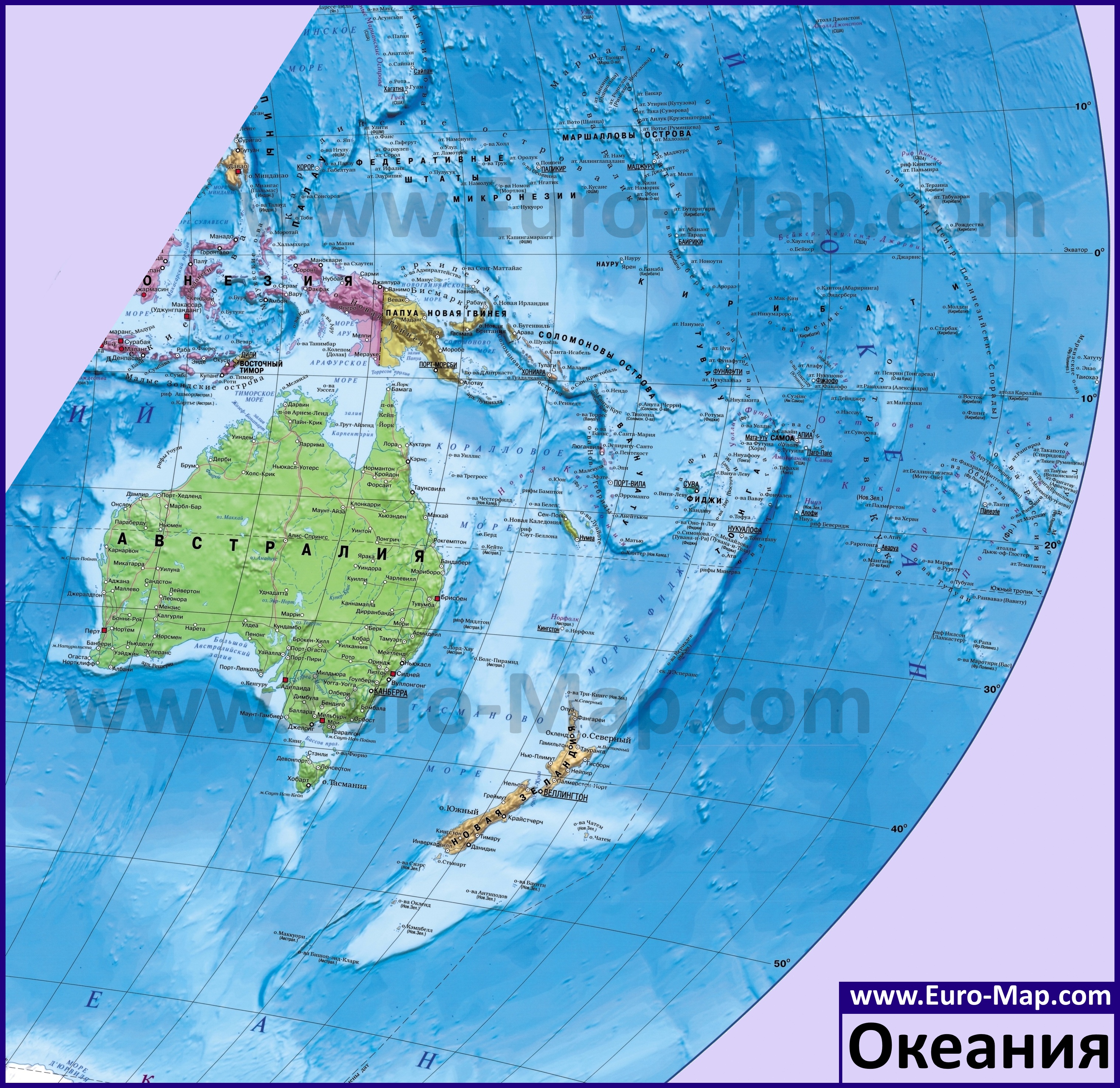 Где находится океания. Карта Австралия и Океания политическая карта. Политическая карта Австралии и Океании.