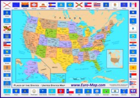 Карта США со штатами
